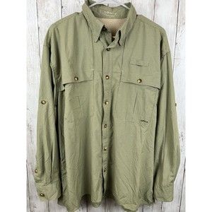 Orvis Long Sleeve Open Air Caster Shirt UPF40 Green Air Vent Men’s LG Vented